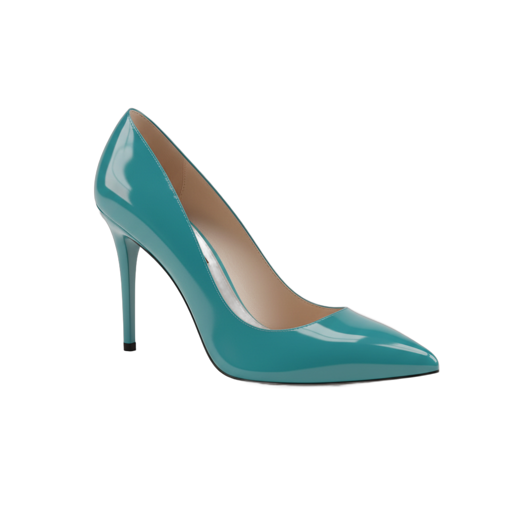 Teal Pointed High Heel Pump