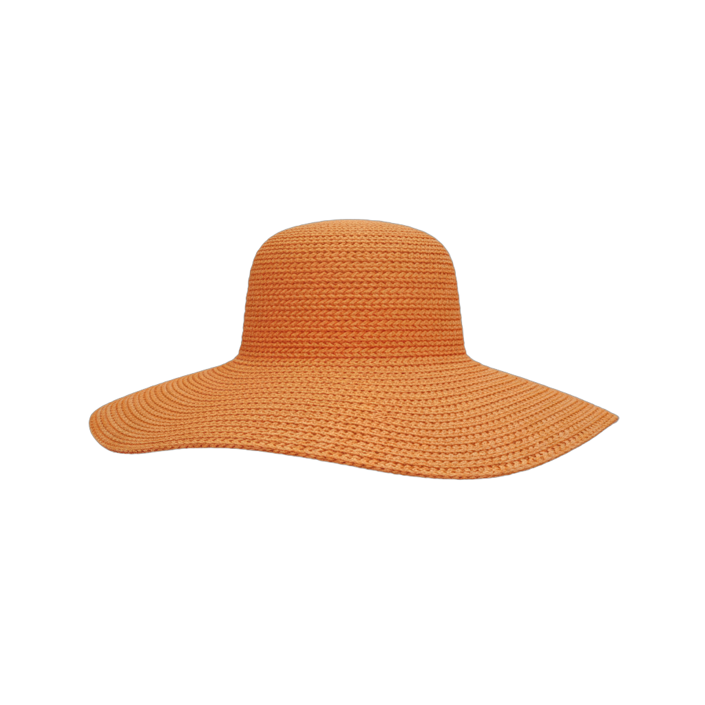 Bright Orange Wide Brim Straw Hat