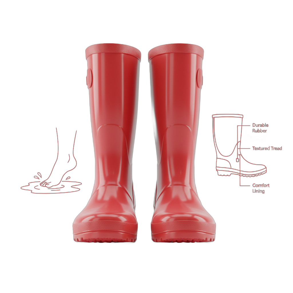 Red Rain Boots