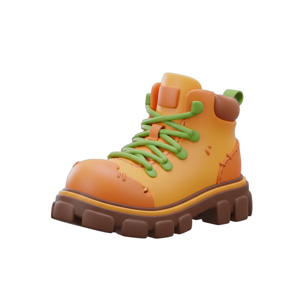 Stylized Cartoon Hiking Boot