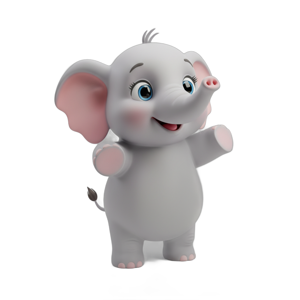 Cute Baby Elephant Cartoon