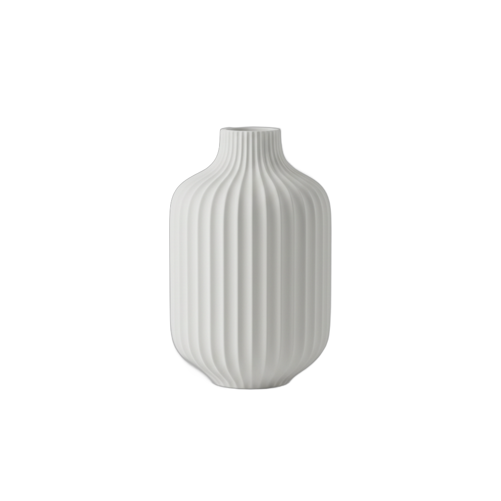Modern Ribbed Ceramic Vase
