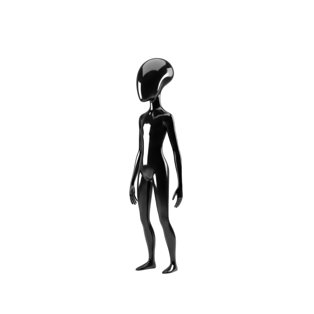 Minimalist Glossy Alien Figure