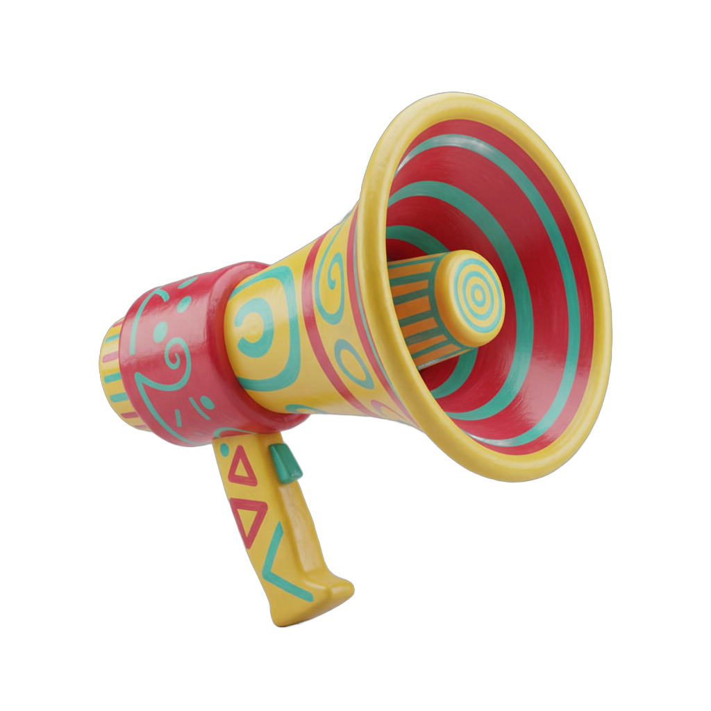 Stylized Colorful Megaphone