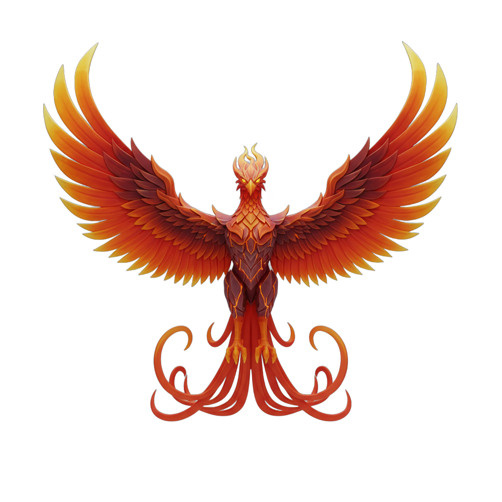 Stylized Fiery Phoenix