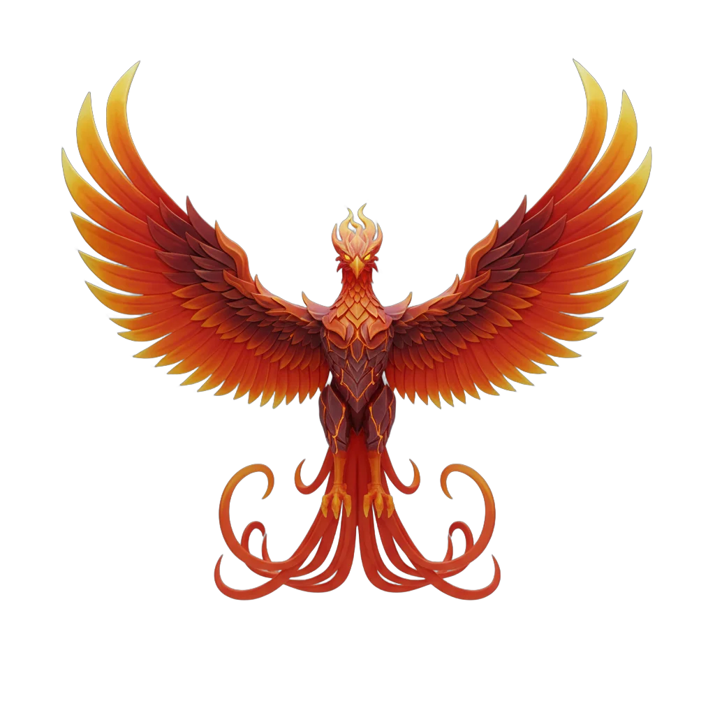 Stylized Fiery Phoenix