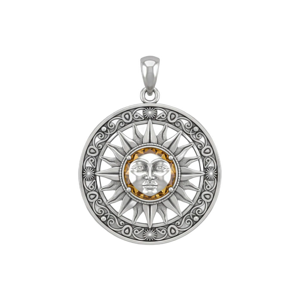 Ornate Sun Motif Pendant