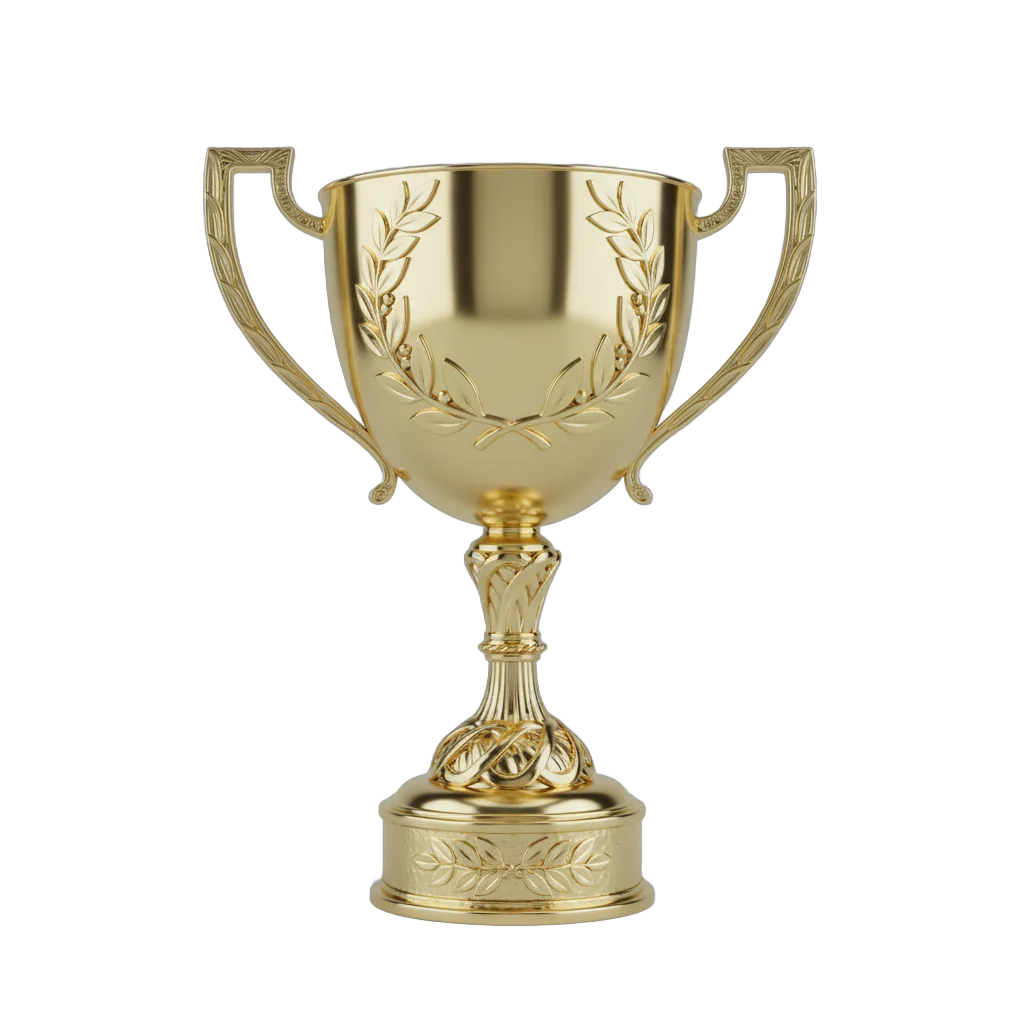 Golden Laurel Wreath Trophy Cup
