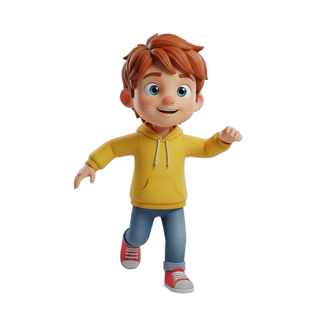 Animated Cartoon Boy Character
