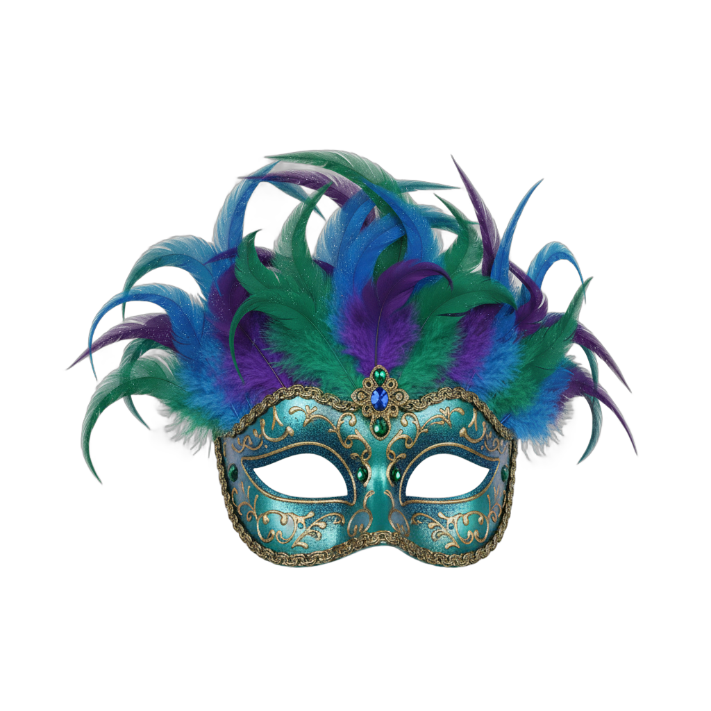 Ornate Carnival Feather Mask