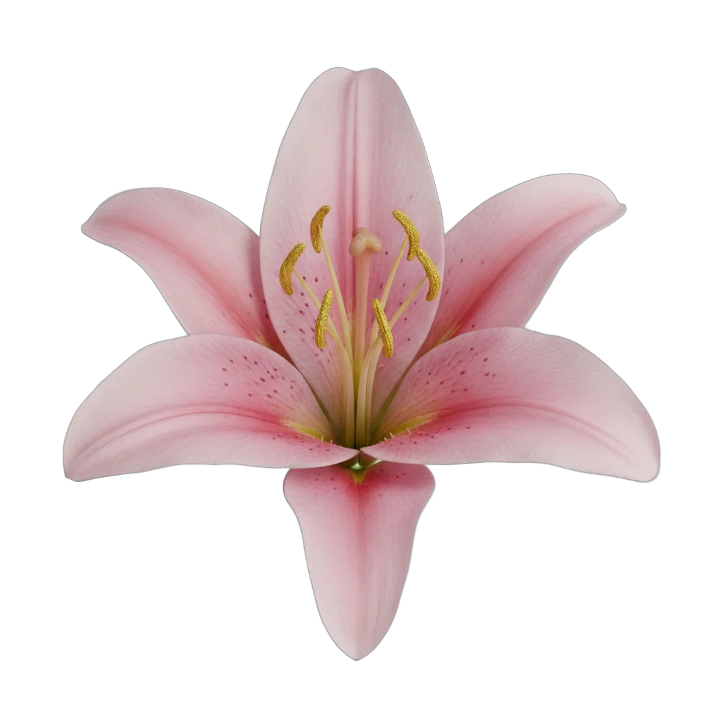 Pink Lily Flower with Golden Center
