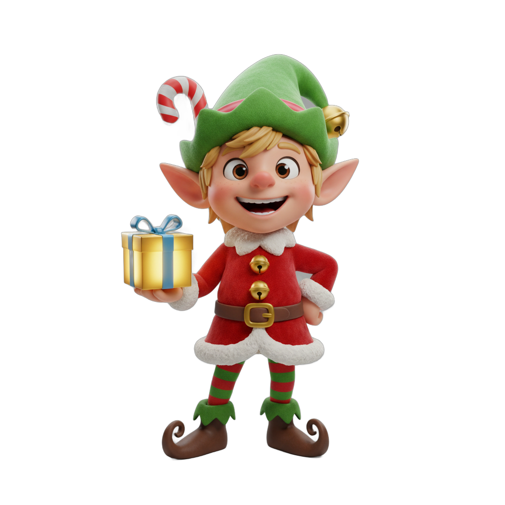 Cartoon Christmas Elf Character