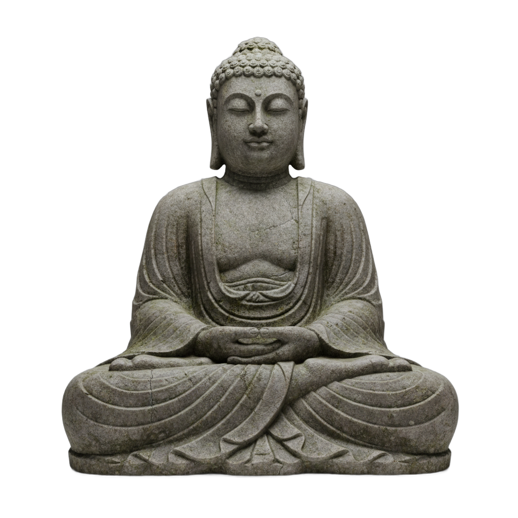 Weathered Stone Buddha Statue