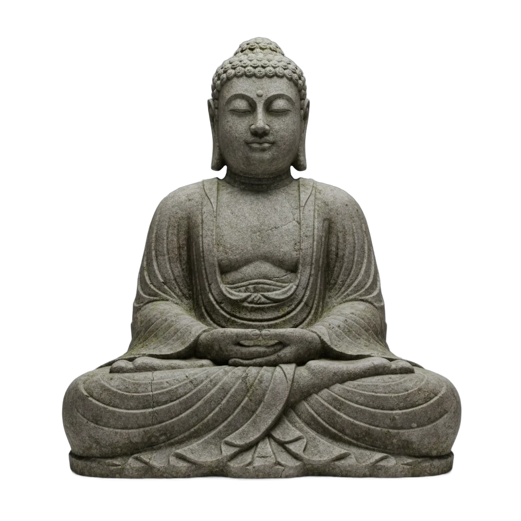 Weathered Stone Buddha Statue