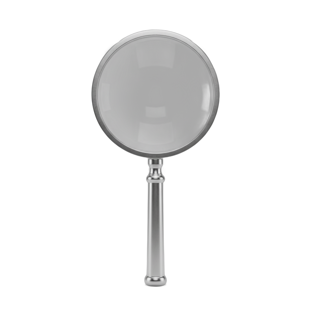 Magnifying Glass with Metallic Rim
