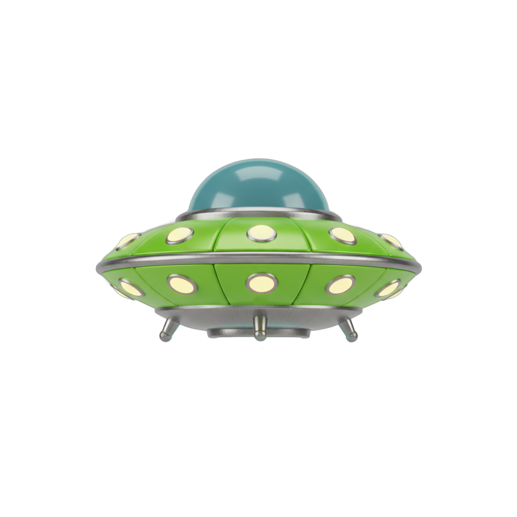 Cartoon Flying Saucer UFO