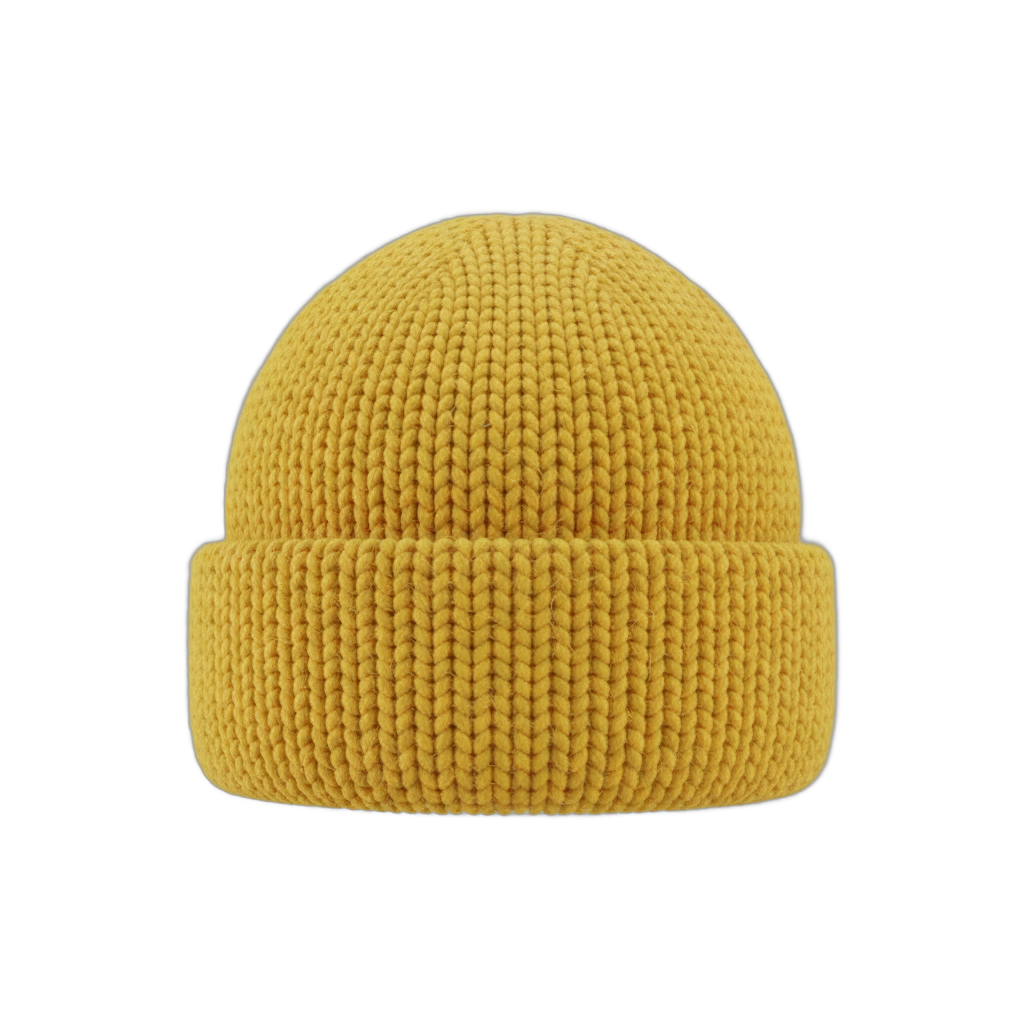 Yellow Knitted Beanie Hat