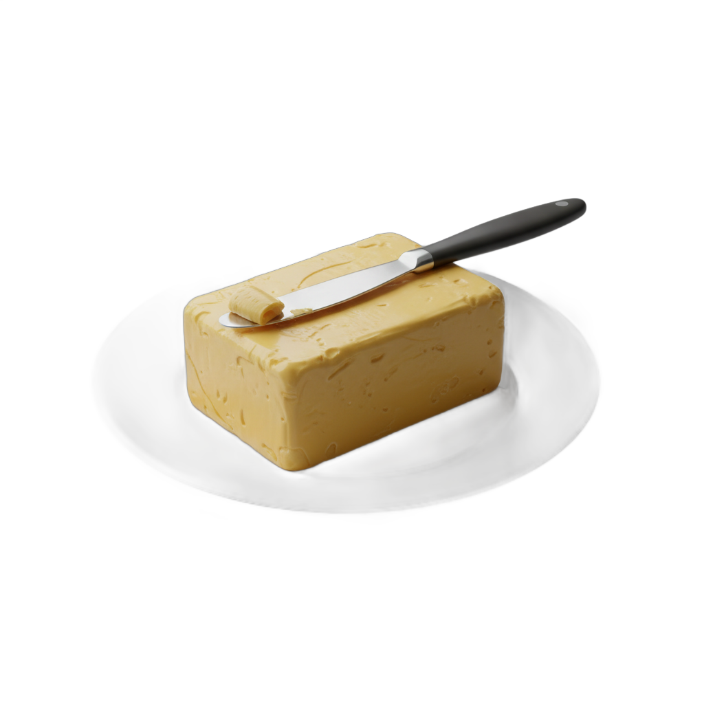 Golden Butter Block with Knife
