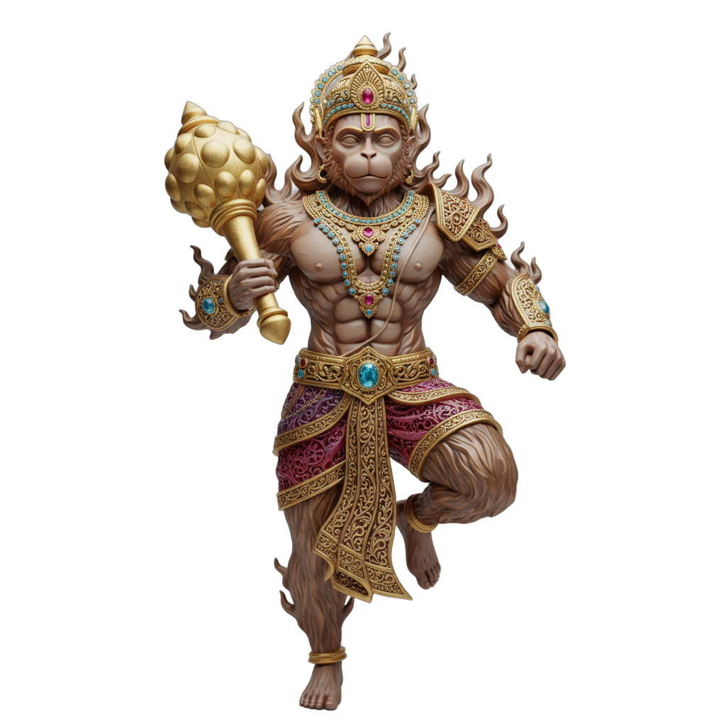 Stylized Hanuman Deity Figurine
