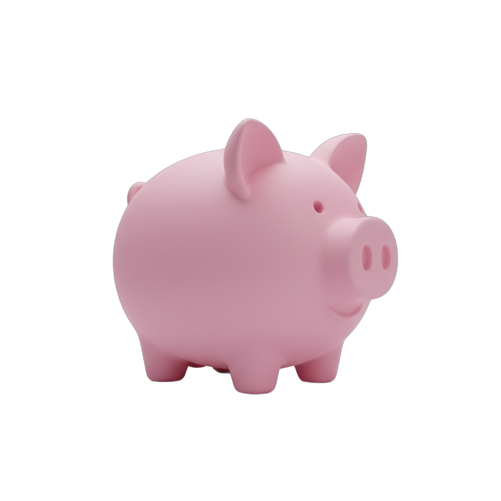 Cartoon Pink Piggy Bank