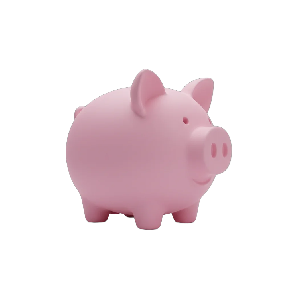 Cartoon Pink Piggy Bank