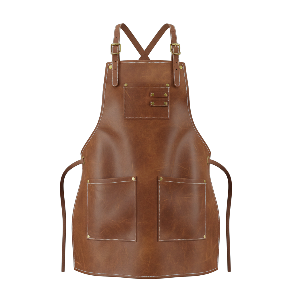 Leather Apron with Brass Hardware