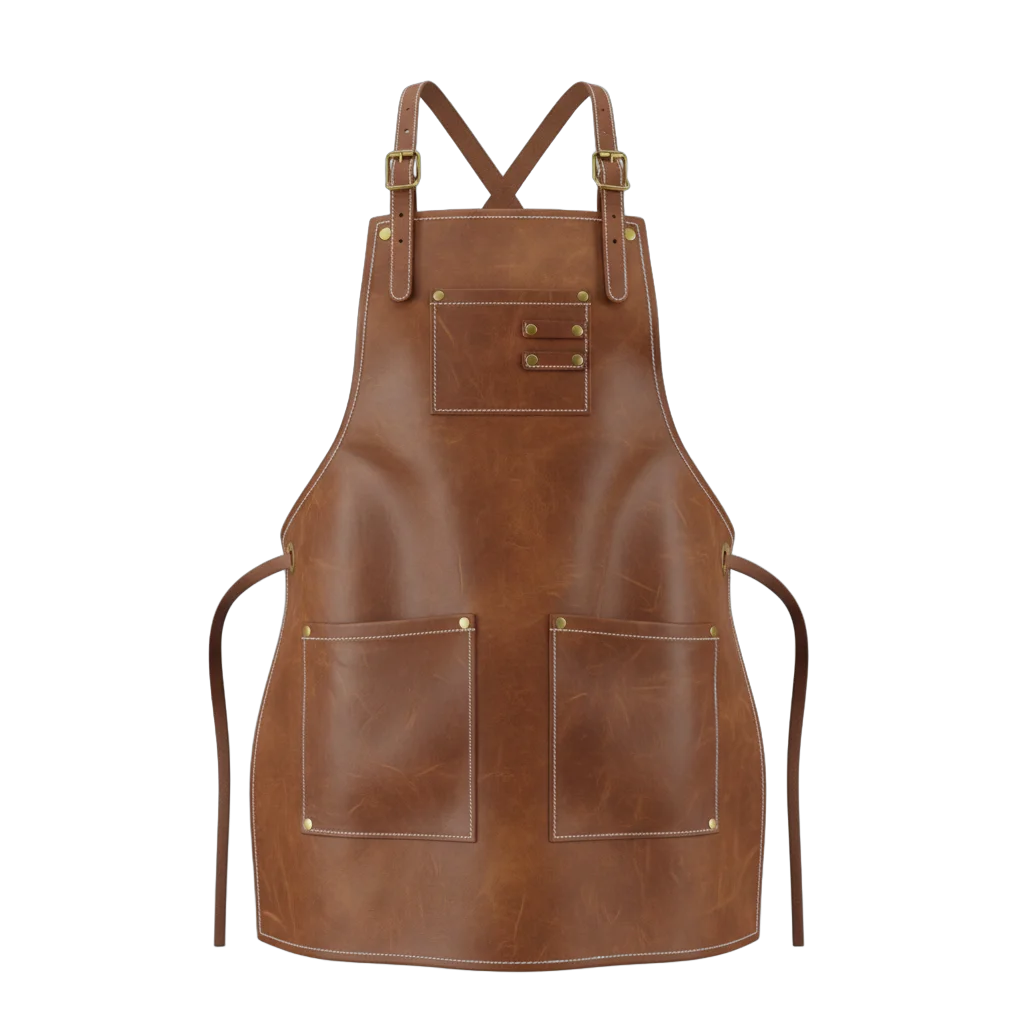 Leather Apron with Brass Hardware