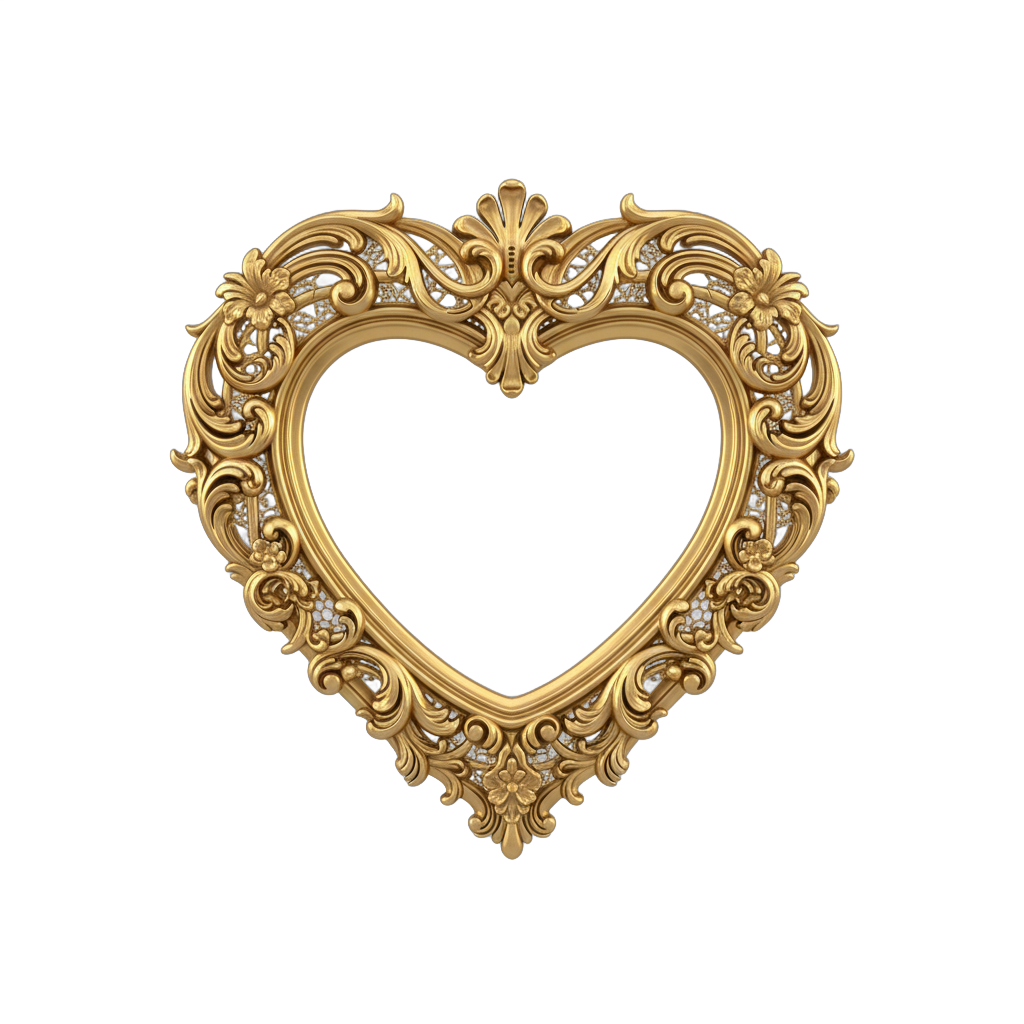 Ornate Golden Heart Frame