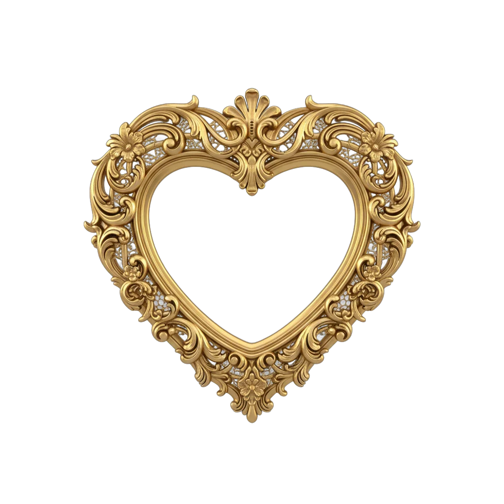 Ornate Golden Heart Frame