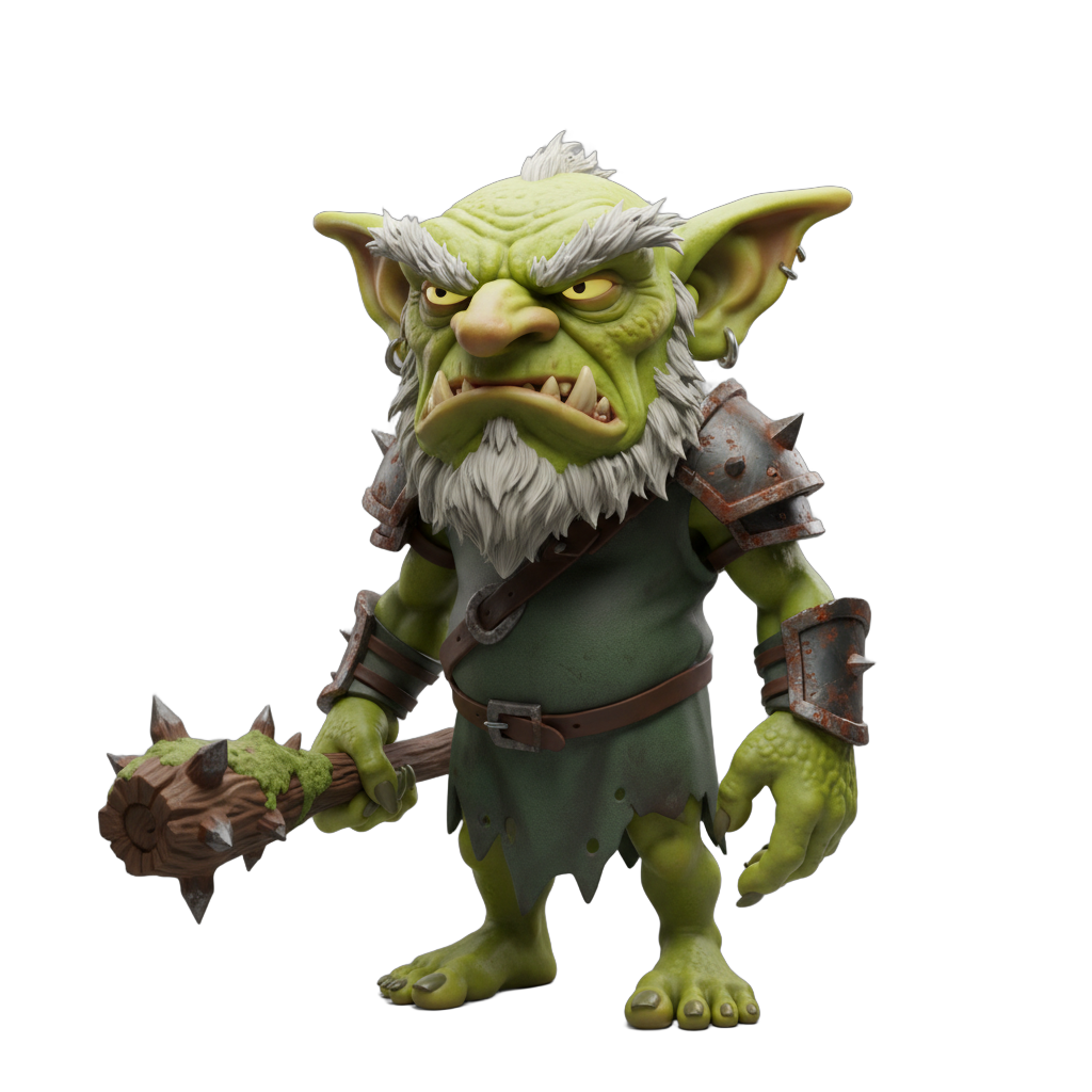Stylized Grumpy Lime Goblin