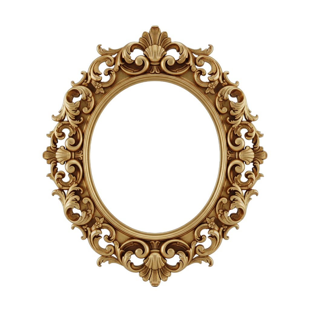 Ornate Circular Gold Frame