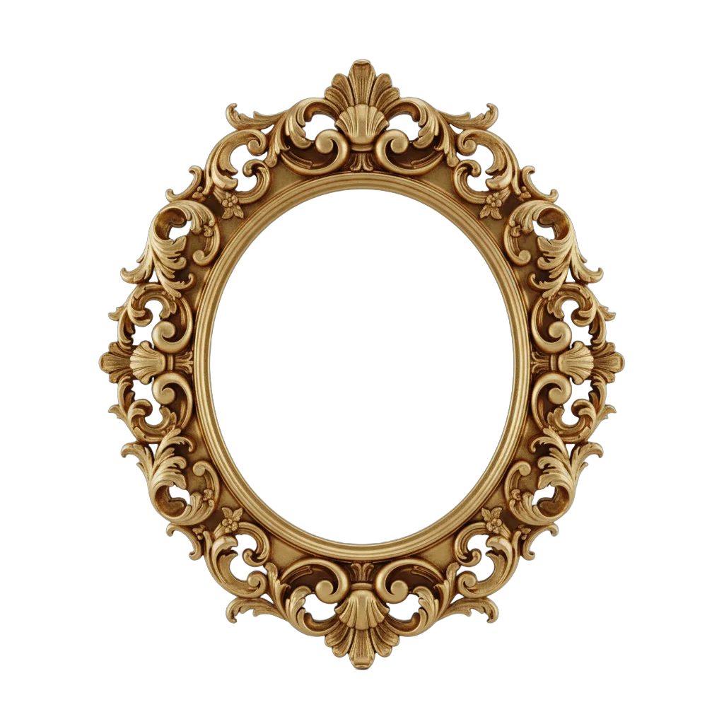Ornate Circular Gold Frame