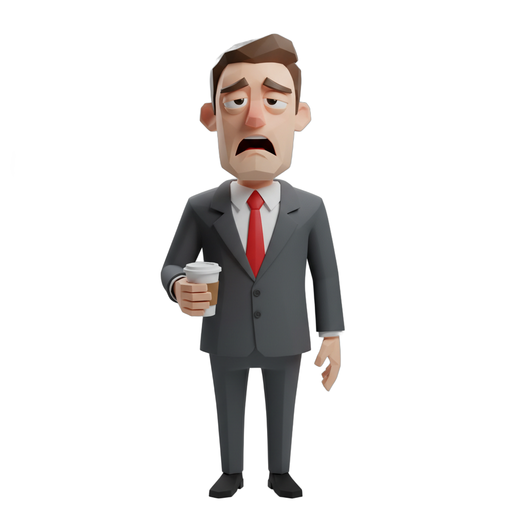 Sad Cartoon Businessman
