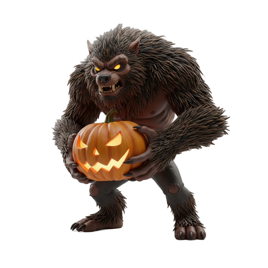 Werewolf with Pumpkin