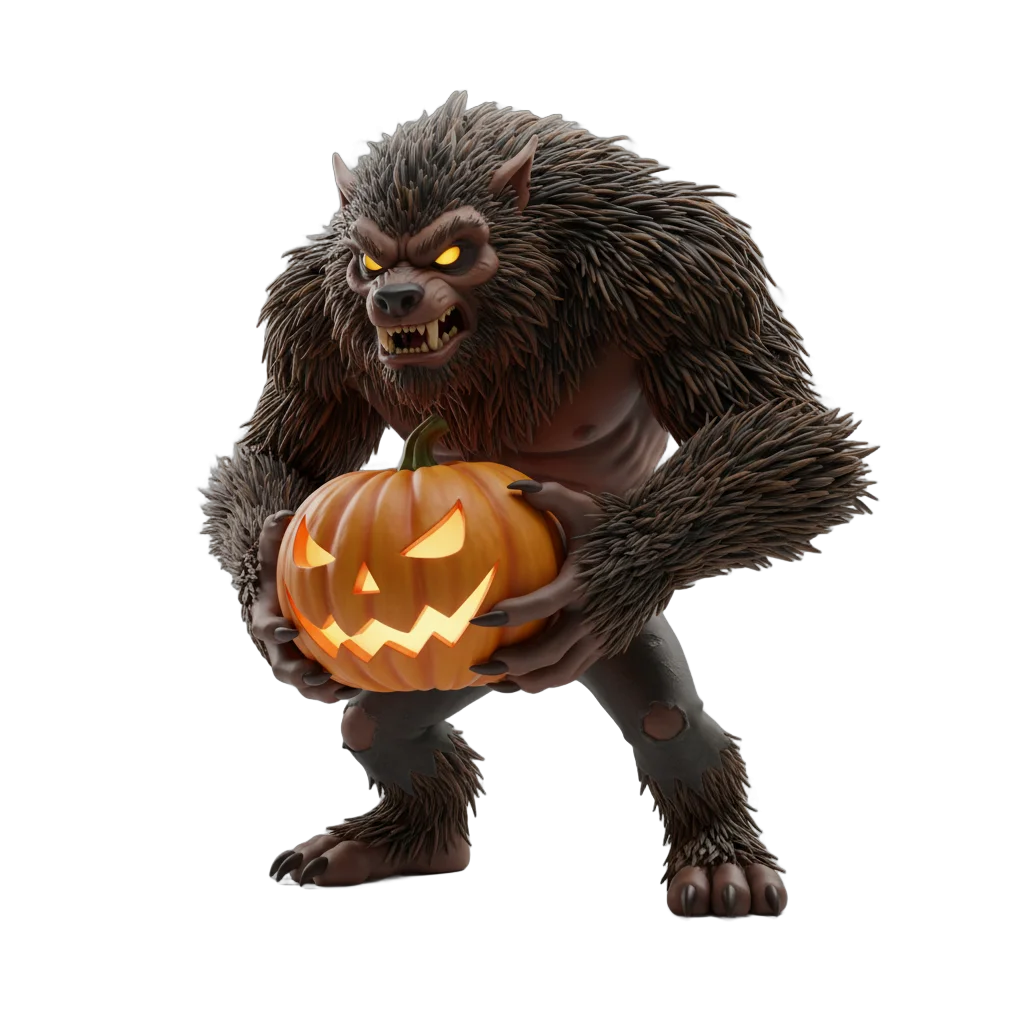 Werewolf with Pumpkin