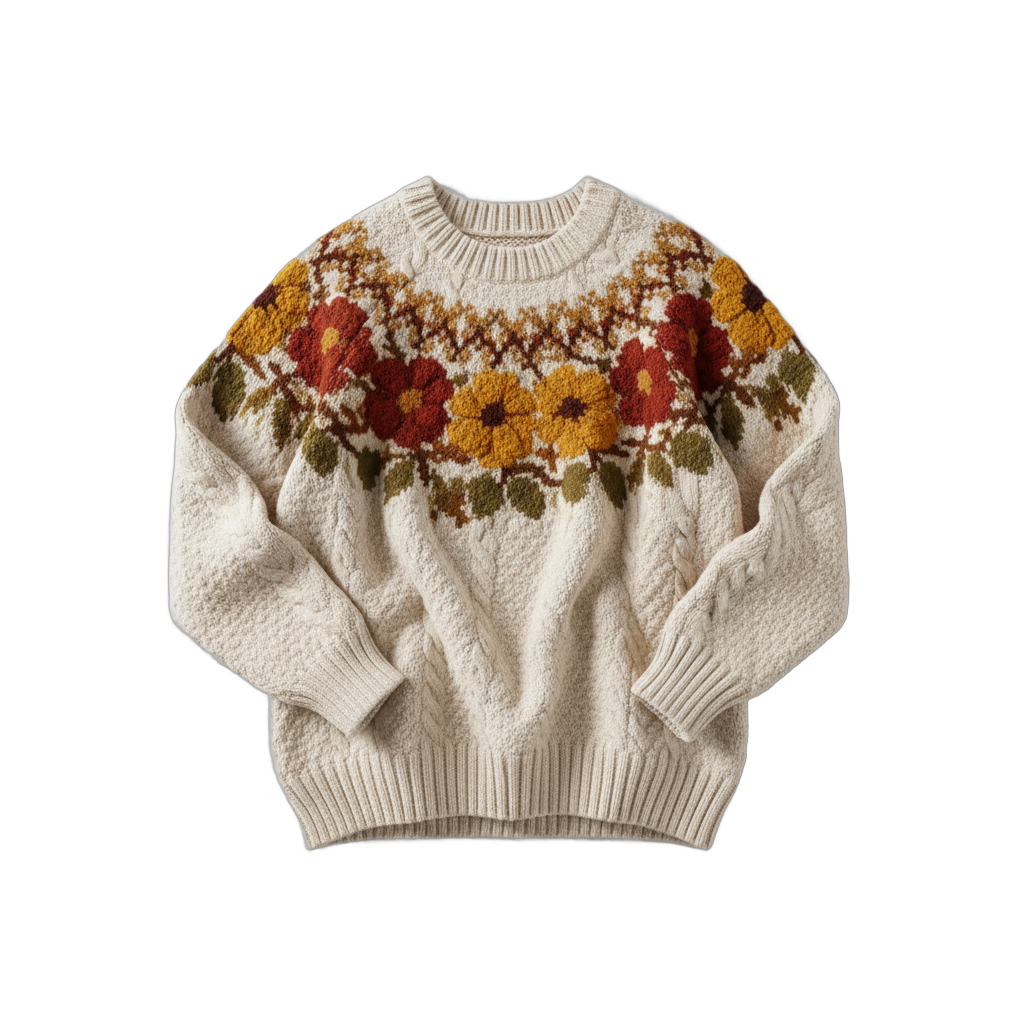 Autumnal Floral Pattern Sweater