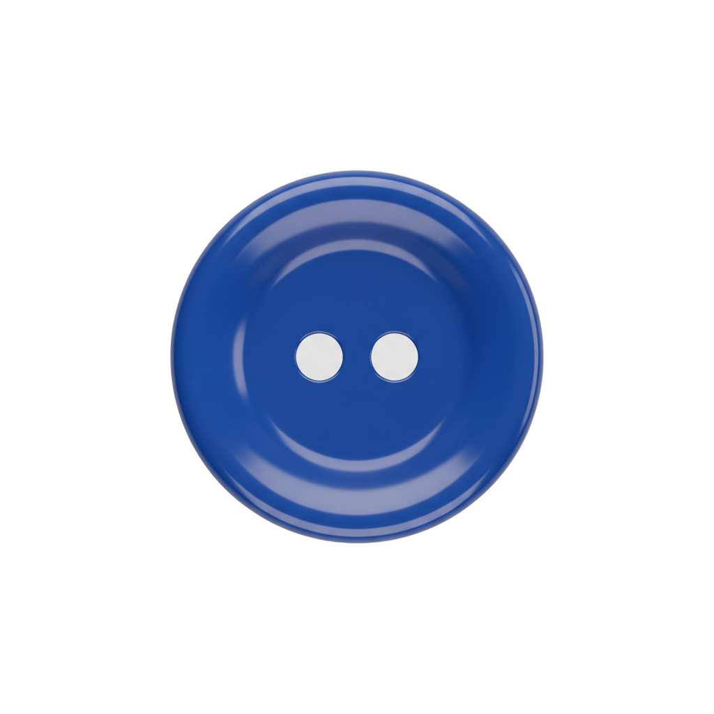 Glossy Blue Sewing Button