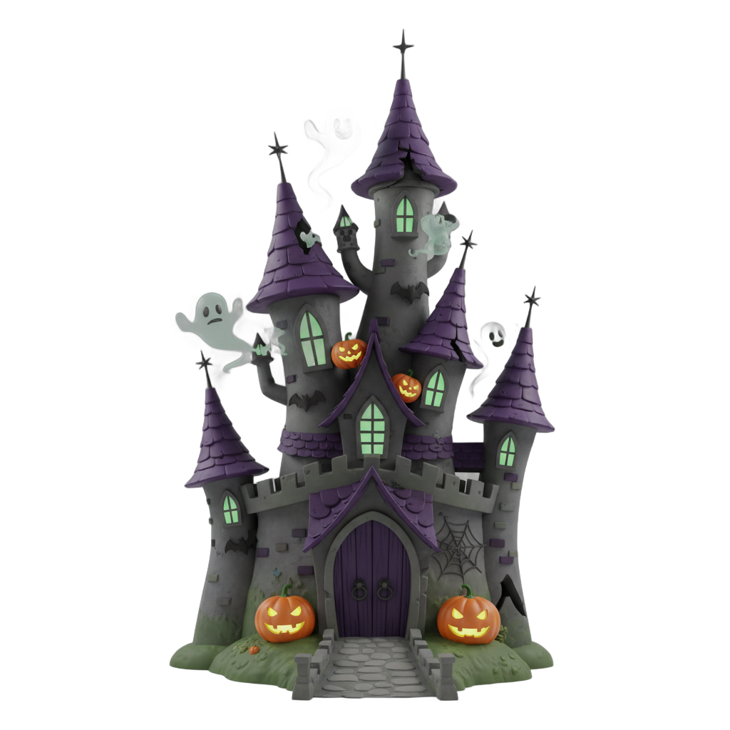 Cartoon Haunted Halloween Castle