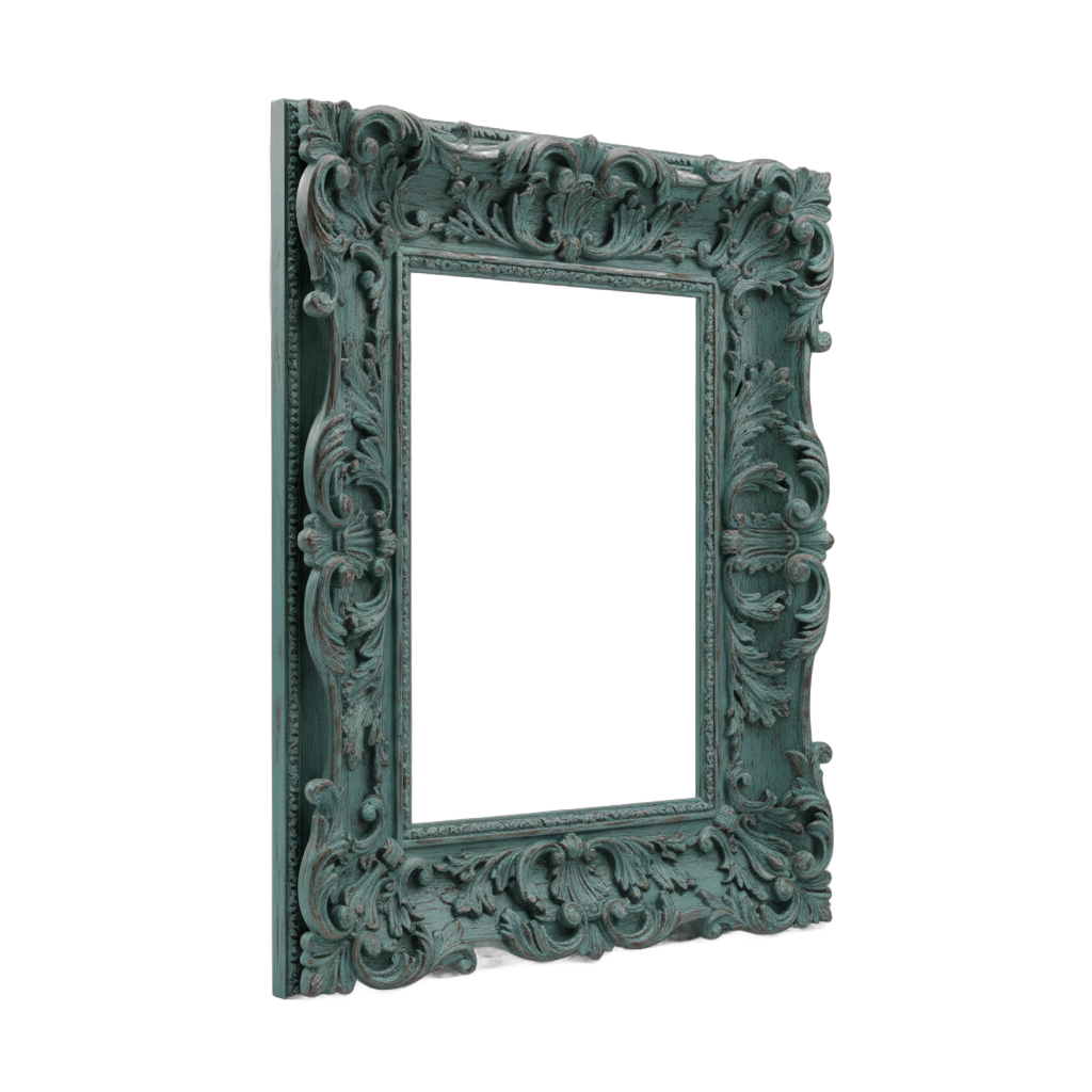 Antique Teal Ornate Frame