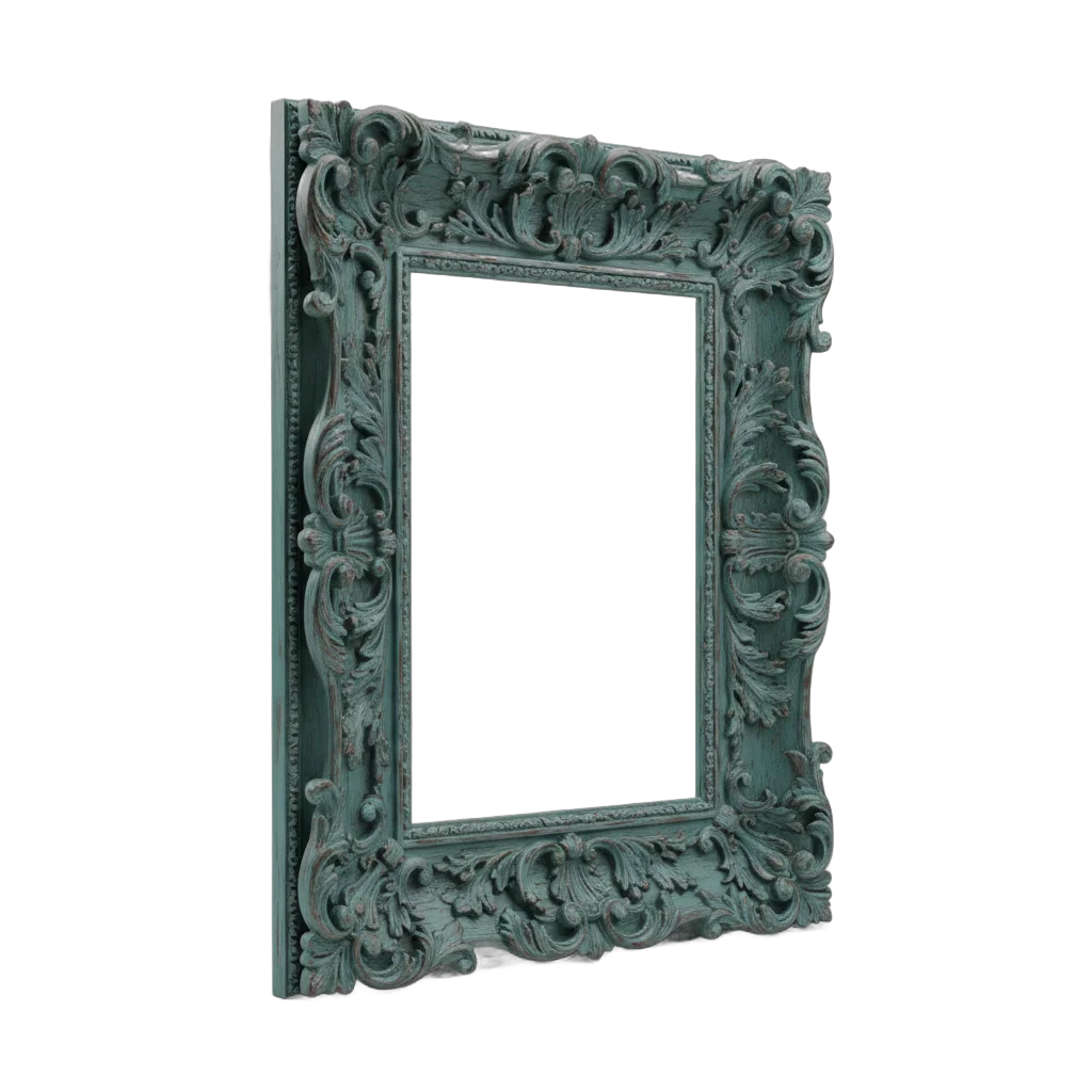 Antique Teal Ornate Frame