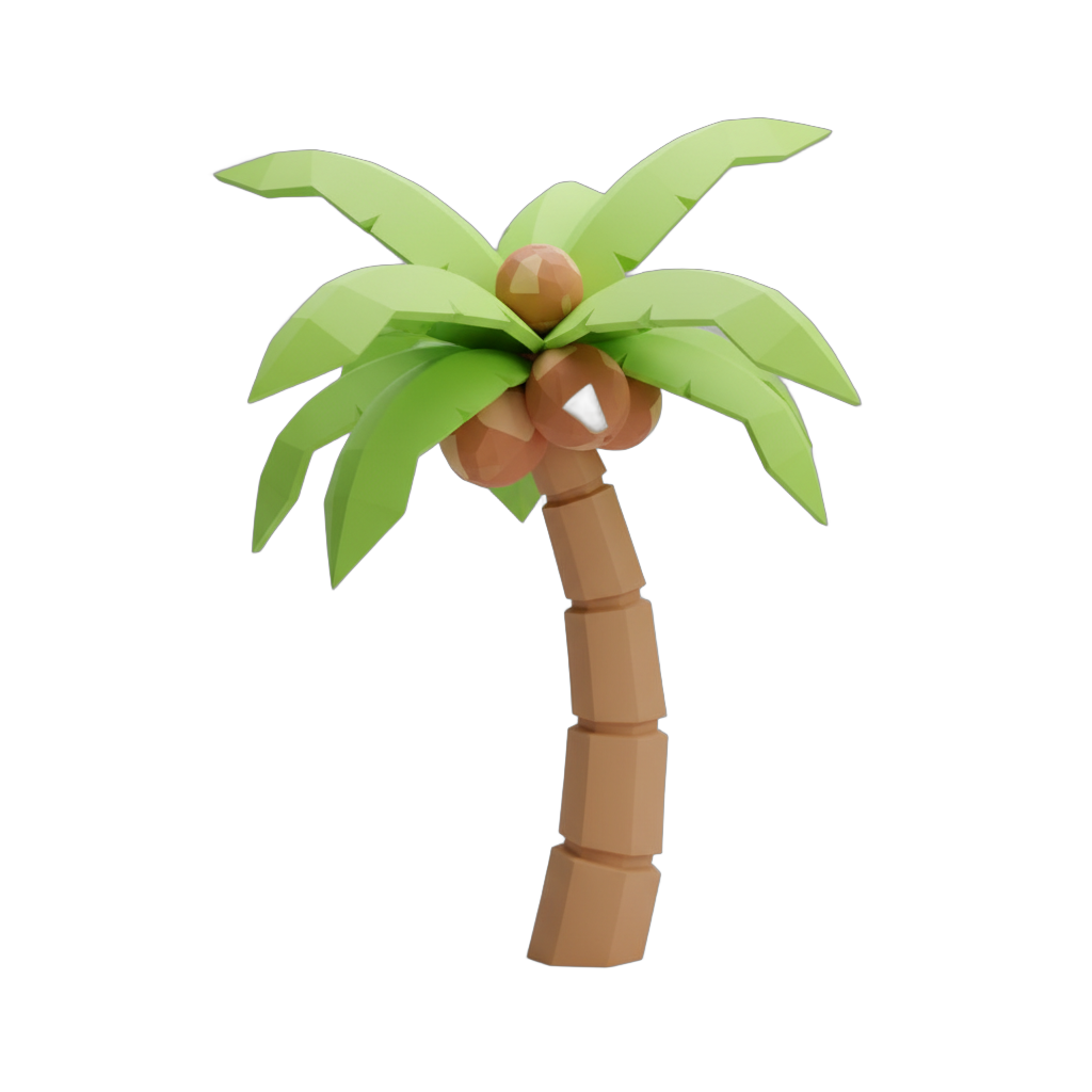 Stylized Coconut Palm Tree