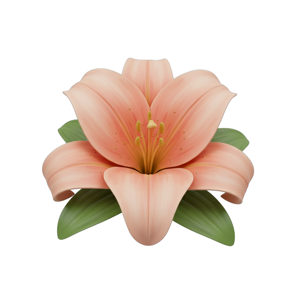 Stylized Peach Lily Flower