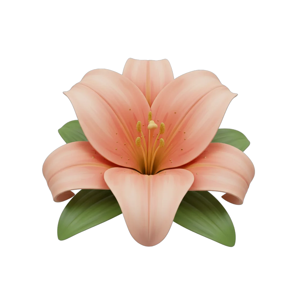 Stylized Peach Lily Flower