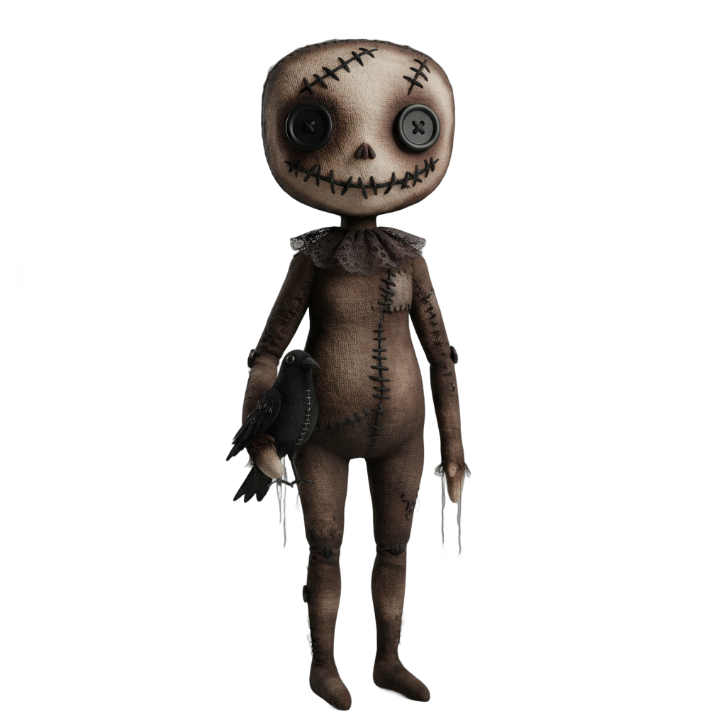 Gothic Stitched Face Rag Doll