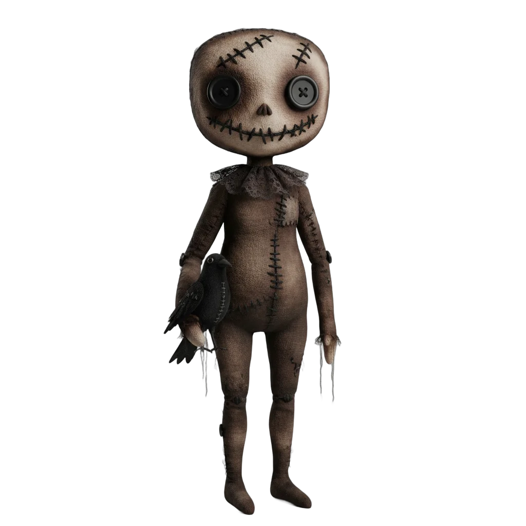 Gothic Stitched Face Rag Doll