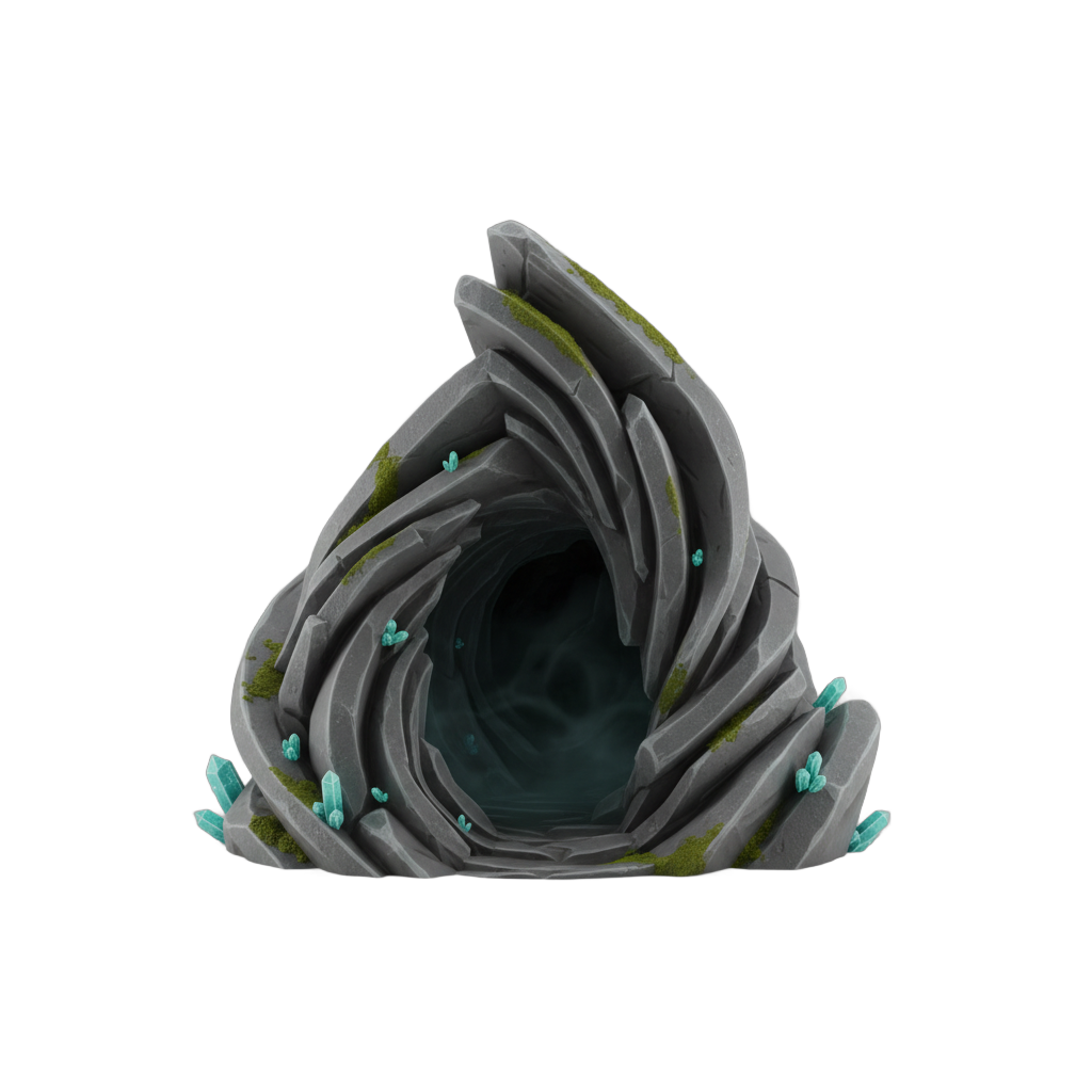 Stylized Cave Entrance Rock Formation
