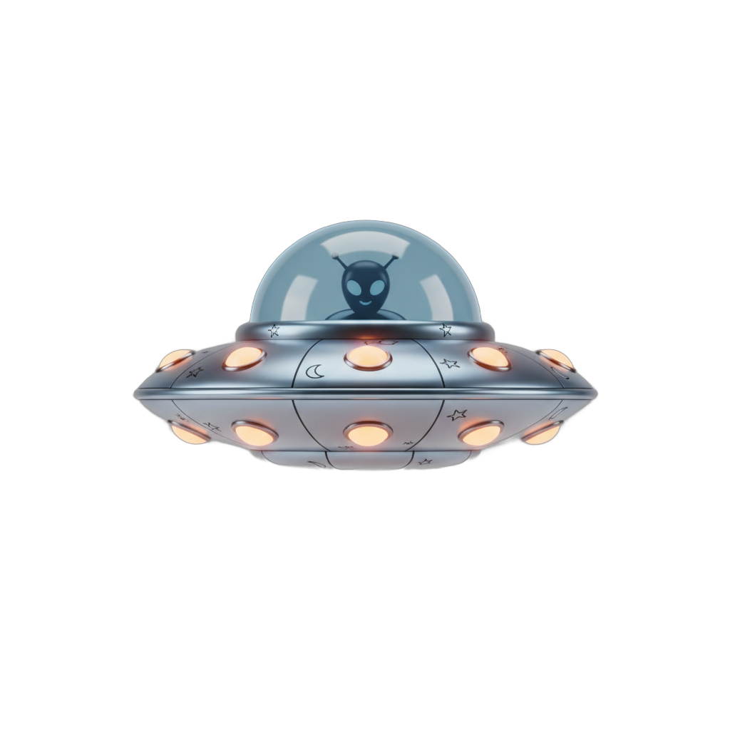 Cartoon Glowing UFO