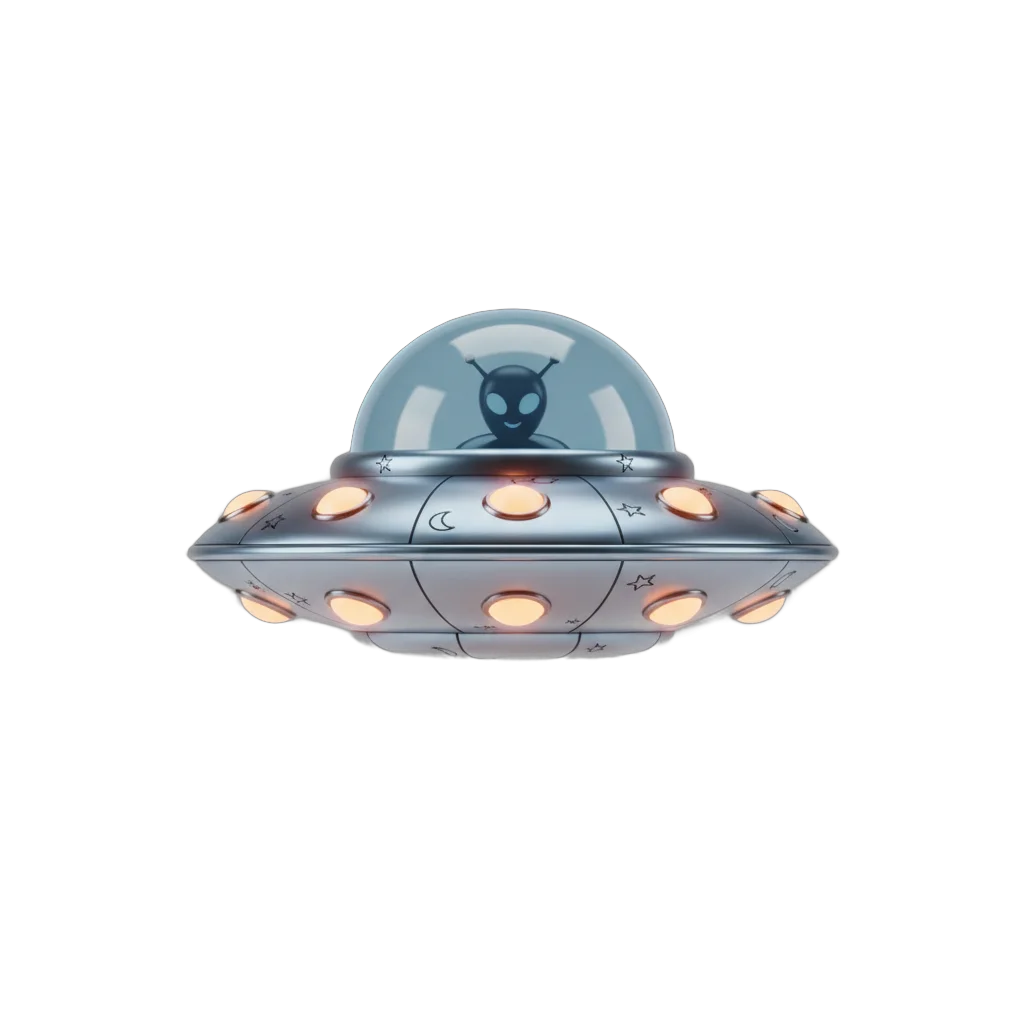 Cartoon Glowing UFO