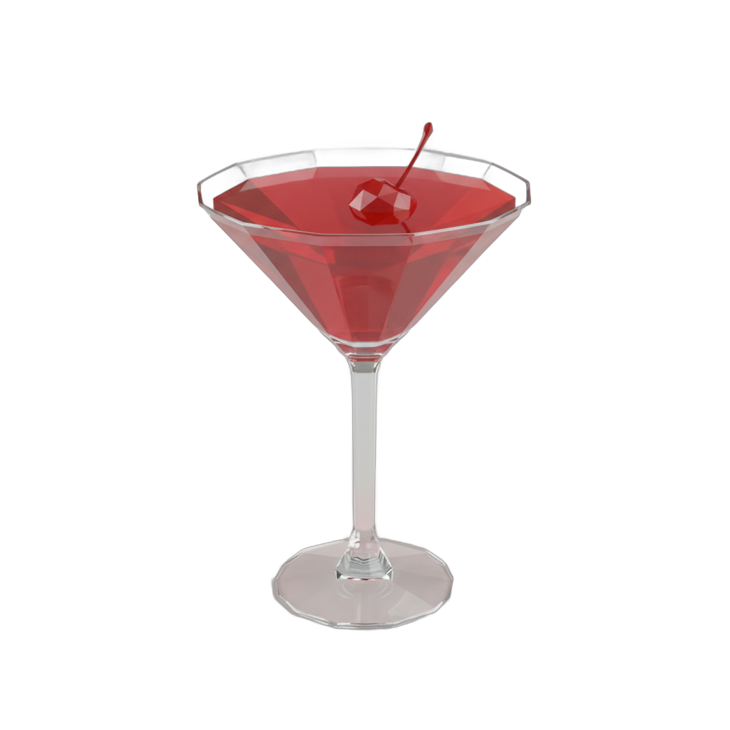 Stylized Red Cocktail Martini