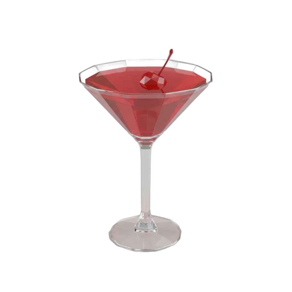 Stylized Red Cocktail Martini